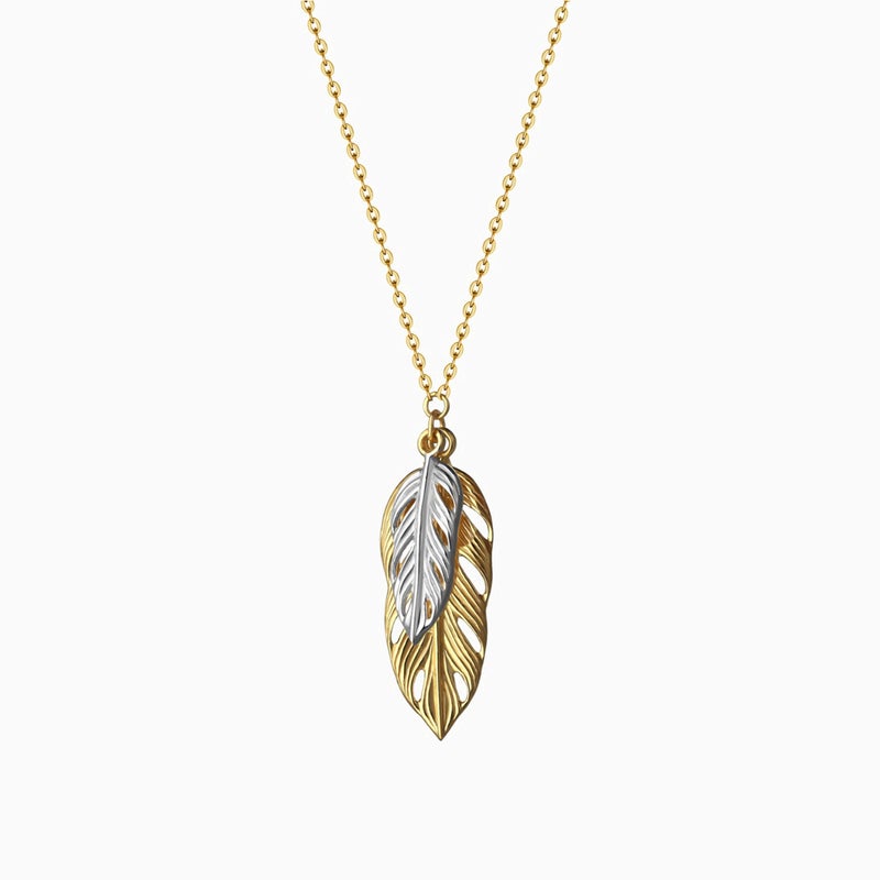 Miss L' by L'azurde Leaf Necklace In 18K Gold - Image 2